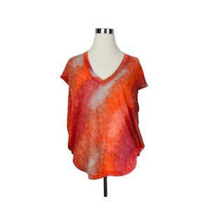 Splendid Women top size S small orange short sleeves tee t-shirt cotton blend